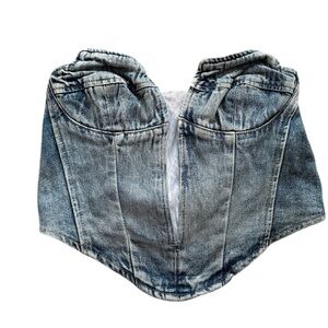 Forever 21 Light Blue Women's Denim Corset Top